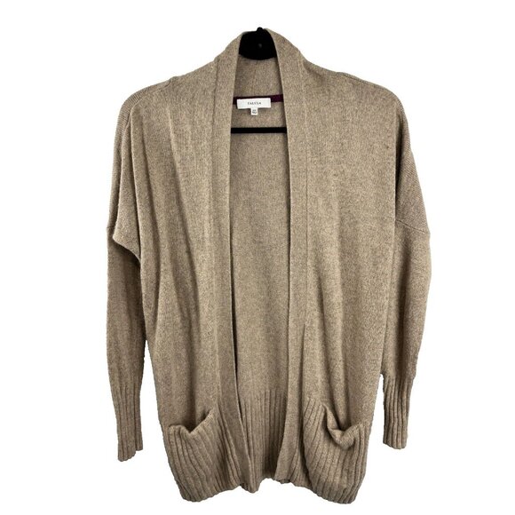 Aritzia Talula Brown Cashmere-Blend Open-Front Cardigan Women's Size XXS - Picture 1 of 10